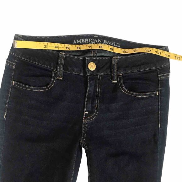 American Eagle Jegging Skinny Stretch Whisker Dark Wash 2 2R (28x29) AE AEO MINT - Picture 8 of 11